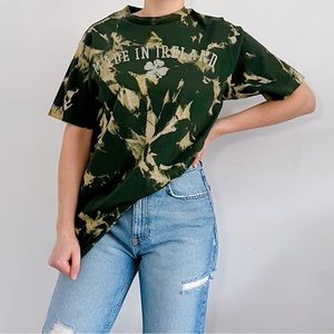 Made in Ireland St. Patricks Day Bleach Dyed T-shirt
